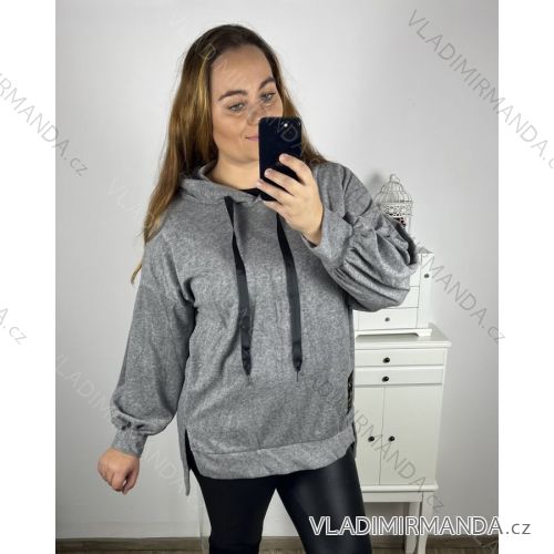 Hoodie Long Sleeve Women's Plus Size (XL/2XL ONE SIZE) ITALIAN FASHION IM4221079