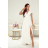 Women's Long Elegant Dress with Wide Straps (SL) FRENCH FASHION FMPEL23VELVET white 34