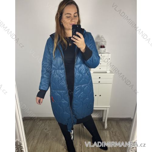 Women's Plus Size Hooded Jacket (XL/2XL ONE SIZE) ITALIAN FASHION IM422684 Colour   kerosene Size   2XL/3XL