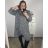 Women's Plus Size Zipper Hooded Lamb Coat (2XL/3XL ONE SIZE) ITALIAN FASHION IM423ELMA