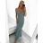 Women's Extra Long Elegant Party Sparkly Carmen Dress (S/M ONE SIZE) ITALIAN FASHION IMM22FUZZY/DU -   silver
 -   S / M