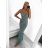 Women's Extra Long Elegant Party Sparkly Carmen Dress (S/M ONE SIZE) ITALIAN FASHION IMM22FUZZY/DU -   silver
 -   S / M