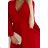 313-13 ISABELLE Pleated dress with long sleeves and envelope neckline - red