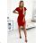 479-3 NINA dress with an envelope neckline, sleeve and belt - red