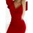 479-3 NINA dress with an envelope neckline, sleeve and belt - red