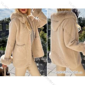 Women's Fluffy Long Sleeve Coat (S/M/L ONE SIZE) ITALIAN FASHION IMWD233932