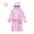 Warm fluffy bathrobe with hood for girls (98-128) KUGO FZ-6717