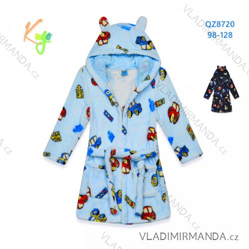 Warm fluffy bathrobe with hood for girls (98-128) KUGO FZ-6717