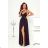 Women's Long Elegant Dress with Wide Straps (SL) FRENCH FASHION FMPEL23VELVET black 40