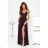 Women's Long Elegant Dress with Wide Straps (SL) FRENCH FASHION FMPEL23VELVET black 40