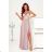 Women's Long Elegant Dress with Wide Straps (SL) FRENCH FASHION FMPEL23VELVET pink 38