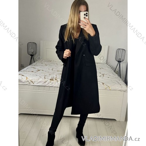 Long women's fleece coat (SML-XL) ITALIAN FASHION IMD211106   black   S