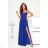 Women's Long Elegant Dress with Wide Straps (SL) FRENCH FASHION FMPEL23VELVET Royal blue 36