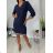 Women's Casual Long Sleeve Dress (S/M/L ONE SIZE) ITALIAN FASHION IMD23769 dark blue M / L