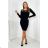 Viscose dress with a decoration on one shoulder, black