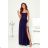 Women's Long Elegant Dress with Wide Straps (SL) FRENCH FASHION FMPEL23VELVET dark blue 36