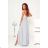 Women's Long Elegant Dress with Wide Straps (SL) FRENCH FASHION FMPEL23VELVET silver 36