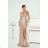 Women's Long Elegant Dress with Wide Straps (SL) FRENCH FASHION FMPEL23VELVET Golden 40