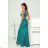 Women's Long Elegant Dress with Wide Straps (SL) FRENCH FASHION FMPEL23VELVET azure 36