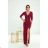 Women's Long Elegant Dress with Wide Straps (SL) FRENCH FASHION FMPEL23VELVET Wine 40