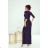 Women's Long Elegant Dress with Wide Straps (SL) FRENCH FASHION FMPEL23VELVET dark blue 40