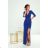 Women's Long Elegant Dress with Wide Straps (SL) FRENCH FASHION FMPEL23VELVET Royal blue 44