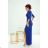 Women's Long Elegant Dress with Wide Straps (SL) FRENCH FASHION FMPEL23VELVET Royal blue 44