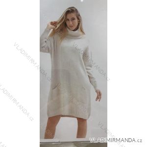 Knitted dress with turtleneck long sleeve women's plus size (XL/2XL ONE SIZE) ITALIAN FASHION IMC23474