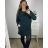 Women's Plus Size Long Sleeve Hooded Sweatshirt Dress (2XL/3XL ONE SIZE) ITALIAN FASHION IM423680