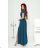 Women's Long Elegant Dress with Wide Straps (SL) FRENCH FASHION FMPEL23VELVET dark green 40