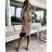 Women's Elegant Knitted Long Sleeve Dress (S/M ONE SIZE) ITALIAN FASHION IMPOC237091 béžová S/M