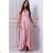 Women's Plus Size (42-46) Long Elegant Party Sleeveless Dress POLISH FASHION PMLBC23265-10 pink 36