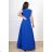 Women's Plus Size (42-46) Long Elegant Party Sleeveless Dress POLISH FASHION PMLBC23265-10 Royal blue 36