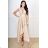 Women's Plus Size (42-46) Long Elegant Party Sleeveless Dress POLISH FASHION PMLBC23265-10 Golden 42