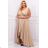 Women's Plus Size (42-46) Long Elegant Party Sleeveless Dress POLISH FASHION PMLBC23265-10 Golden 42