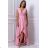 Women's Plus Size (42-46) Long Elegant Party Sleeveless Dress POLISH FASHION PMLBC23265-10 pink 42