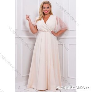 Women's Plus Size (42-46) Long Elegant Party Sleeveless Dress POLISH FASHION PMLBC23265-10