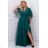 Women's Plus Size (42-46) Long Elegant Party Sleeveless Dress POLISH FASHION PMLBC23265-10 Green 44