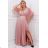 Women's Plus Size (42-46) Long Elegant Party Sleeveless Dress POLISH FASHION PMLBC23265-10 pink 44