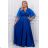 Women's Plus Size (42-46) Long Elegant Party Sleeveless Dress POLISH FASHION PMLBC23265-10 Royal blue 44