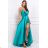 Women's Plus Size (42-46) Long Elegant Party Sleeveless Dress POLISH FASHION PMLBC23265-10 turquoise 36