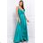 Women's Plus Size (42-46) Long Elegant Party Sleeveless Dress POLISH FASHION PMLBC23265-10 turquoise 36