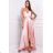 Women's Plus Size (42-46) Long Elegant Party Sleeveless Dress POLISH FASHION PMLBC23265-10 pink 36