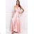 Women's Plus Size (42-46) Long Elegant Party Sleeveless Dress POLISH FASHION PMLBC23265-10 pink 36