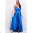 Women's Plus Size (42-46) Long Elegant Party Sleeveless Dress POLISH FASHION PMLBC23265-10 Royal blue 36