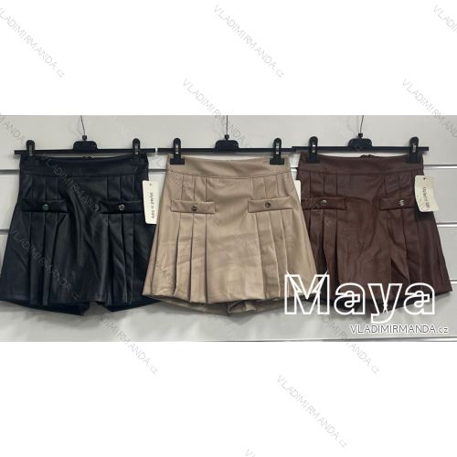 Women's Leatherette Skirt Shorts (S-XL) ITALIAN FASHION IMWMY234132