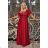 Women's Plus Size (42-46) Long Elegant Party Sleeveless Dress POLISH FASHION PMLBC23265-10 Wine 44