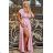 Women's Plus Size (42-46) Long Elegant Party Sleeveless Dress POLISH FASHION PMLBC23265-10 pink 44