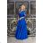 Women's Plus Size (42-46) Long Elegant Party Sleeveless Dress POLISH FASHION PMLBC23265-10 Royal blue 38