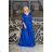 Women's Plus Size (42-46) Long Elegant Party Sleeveless Dress POLISH FASHION PMLBC23265-10 Royal blue 38